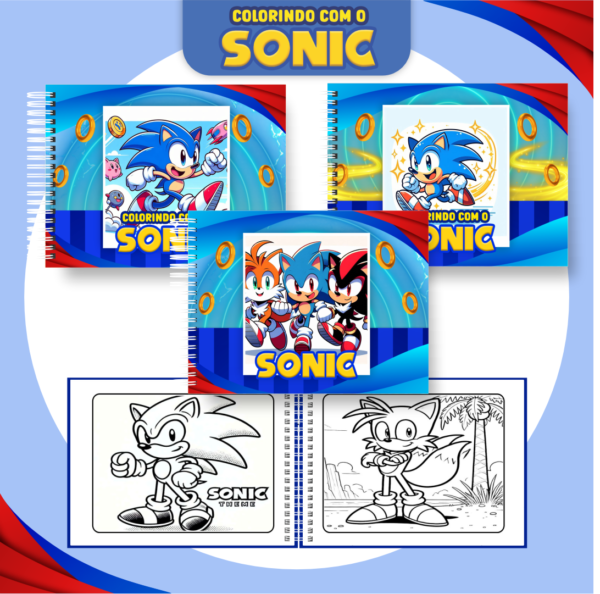 Livro de Colorir Sonic