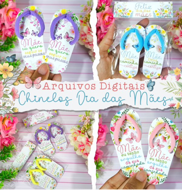 Card Chinelo Para Colocar Xuxinha Dia das Mães