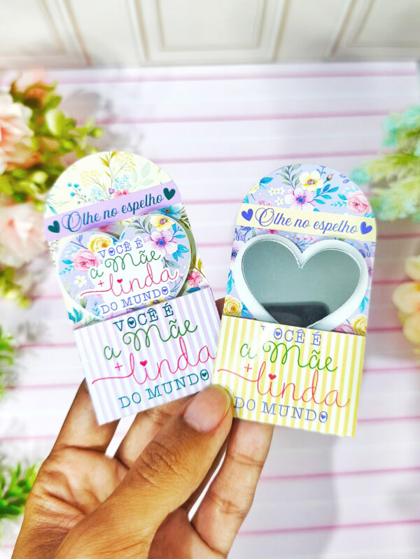 Card Espelho Coração Dia das Mães