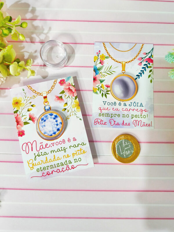 Card Colar Moeda Dia das Mães