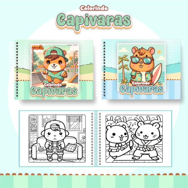 Livro de Colorir Capivara Menino