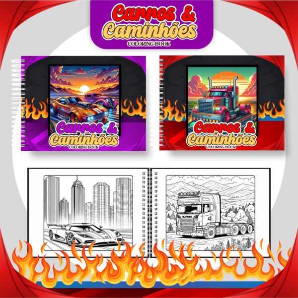 Livro de Colorir Carros e Caminhões