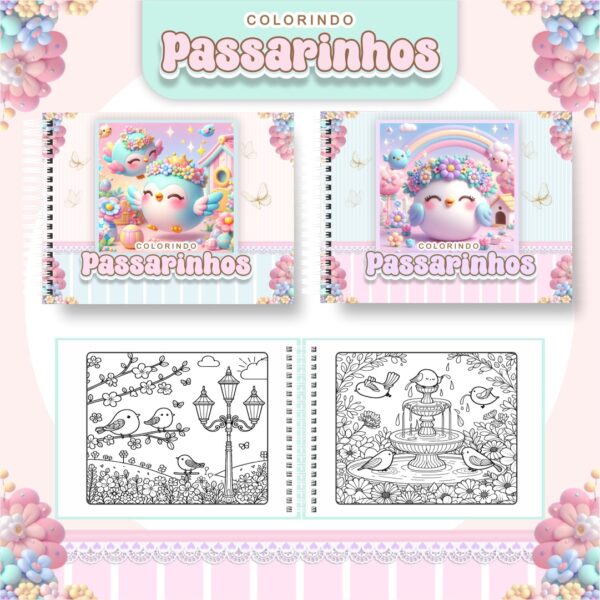 Livro de Colorir Jardim de Passarinhos