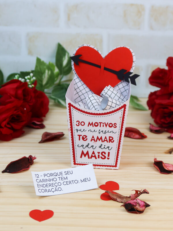 Caixa 30 Motivos Porque te Amo Dia dos Namorados