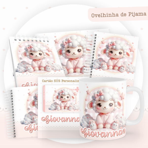 Combo Encadernação Infantil  Ovelhinha de Pijama