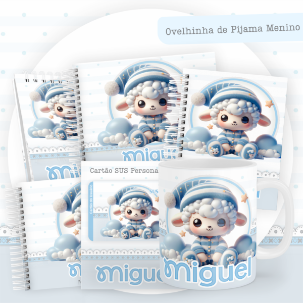Combo Encadernação Infantil  Ovelhinha de Pijama